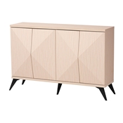 Baxton Studio Draper Mid-Century Modern Two-Tone Light Brown and Black Wood 4-Door Sideboard Buffet Baxton Studio restaurant furniture, hotel furniture, commercial furniture, wholesale dining furniture, wholesale counter sideboard, classic sideboard